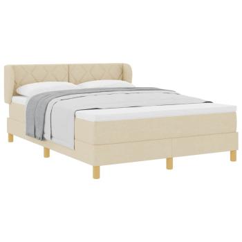 Boxspringbett mit Matratze Creme 160x200 cm Stoff