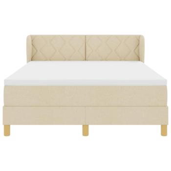 Boxspringbett mit Matratze Creme 160x200 cm Stoff