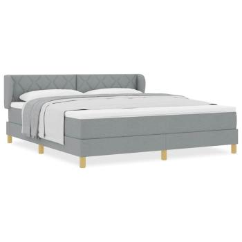 Boxspringbett mit Matratze Hellgrau 180x200 cm Stoff