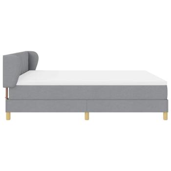Boxspringbett mit Matratze Hellgrau 180x200 cm Stoff