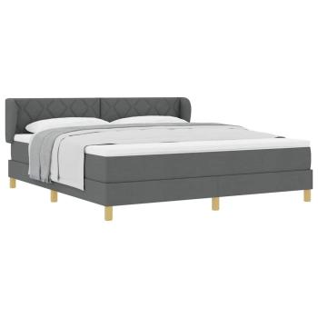 Boxspringbett mit Matratze Dunkelgrau 180x200 cm Stoff