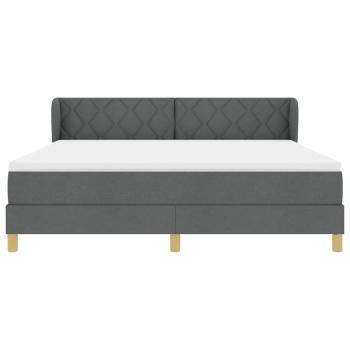 Boxspringbett mit Matratze Dunkelgrau 180x200 cm Stoff