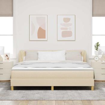 Boxspringbett mit Matratze Creme 180x200 cm Stoff