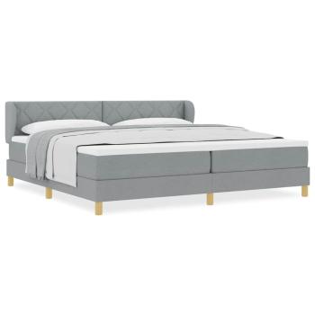 Boxspringbett mit Matratze Hellgrau 200x200 cm Stoff