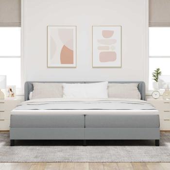 Boxspringbett mit Matratze Hellgrau 200x200 cm Stoff
