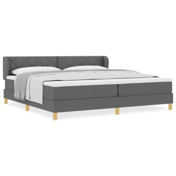 Boxspringbett mit Matratze Dunkelgrau 200x200 cm Stoff