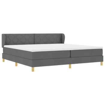 Boxspringbett mit Matratze Dunkelgrau 200x200 cm Stoff