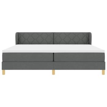 Boxspringbett mit Matratze Dunkelgrau 200x200 cm Stoff