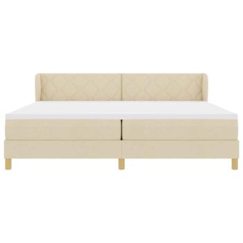 Boxspringbett mit Matratze Creme 200x200 cm Stoff