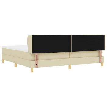 Boxspringbett mit Matratze Creme 200x200 cm Stoff