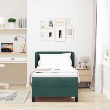 Boxspringbett mit Matratze Dunkelgrün 80x200 cm Samt