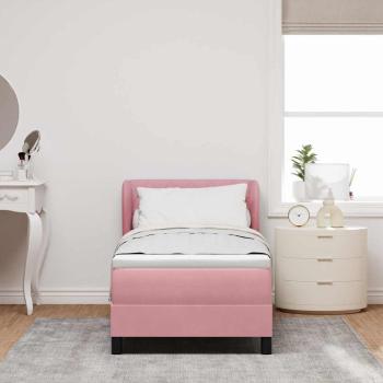 Boxspringbett mit Matratze Rosa 80x200 cm Samt