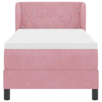 Boxspringbett mit Matratze Rosa 80x200 cm Samt