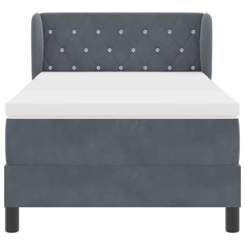 Boxspringbett mit Matratze Dunkelgrau 90x190 cm Samt