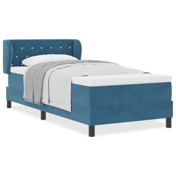 Boxspringbett mit Matratze Dunkelblau 90x190 cm Samt