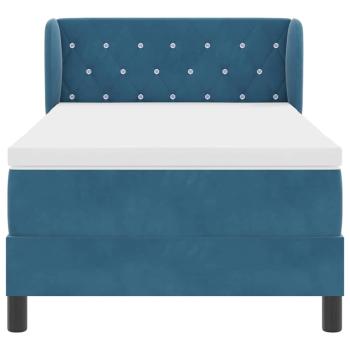 Boxspringbett mit Matratze Dunkelblau 90x190 cm Samt