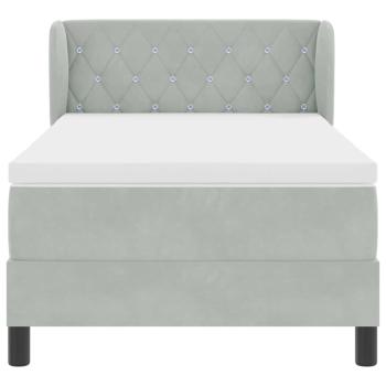 Boxspringbett mit Matratze Hellgrau 90x200 cm Samt