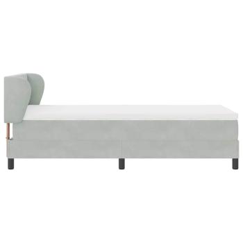 Boxspringbett mit Matratze Hellgrau 90x200 cm Samt