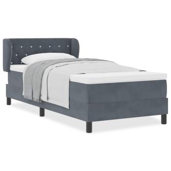 Boxspringbett mit Matratze Dunkelgrau 90x200 cm Samt