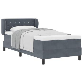 Boxspringbett mit Matratze Dunkelgrau 90x200 cm Samt
