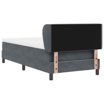 Boxspringbett mit Matratze Dunkelgrau 90x200 cm Samt
