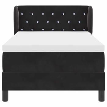 Boxspringbett mit Matratze Schwarz 90x200 cm Samt