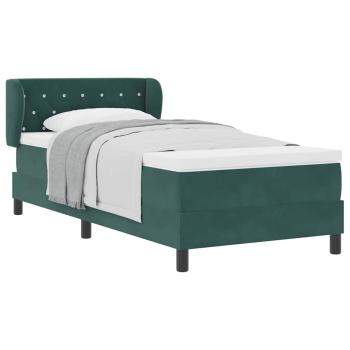Boxspringbett mit Matratze Dunkelgrün 90x200 cm Samt