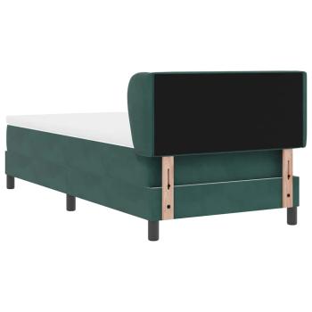 Boxspringbett mit Matratze Dunkelgrün 90x200 cm Samt