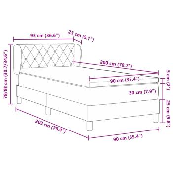Boxspringbett mit Matratze Dunkelgrün 90x200 cm Samt