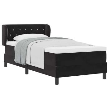Boxspringbett mit Matratze Schwarz 100x200 cm Samt