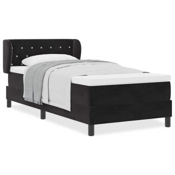 Boxspringbett mit Matratze Schwarz 100x200 cm Samt
