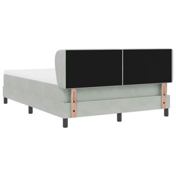 Boxspringbett mit Kopfteil Hellgrau 140 x 190 cm Samt
