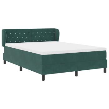 Boxspringbett mit Matratze Dunkelgrün 140x190 cm Samt