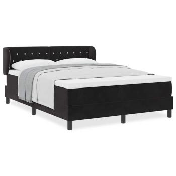 Boxspringbett mit Matratze Schwarz 140x200 cm Samt
