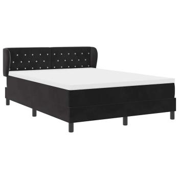 Boxspringbett mit Matratze Schwarz 140x200 cm Samt