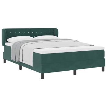 Boxspringbett mit Matratze Dunkelgrün 140x200 cm Samt