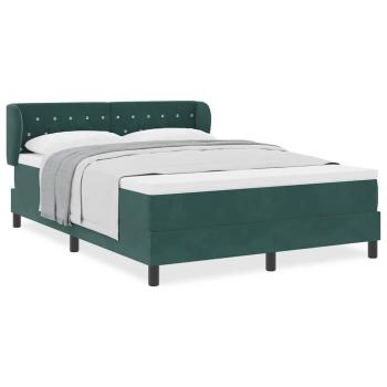Boxspringbett mit Matratze Dunkelgrün 140x200 cm Samt