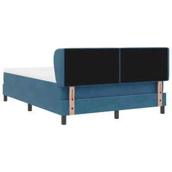 Boxspringbett mit Matratze Dunkelblau 140x200 cm Samt