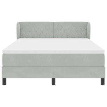 Boxspringbett mit Matratze Hellgrau 160x200 cm Samt