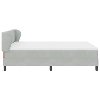 Boxspringbett mit Matratze Hellgrau 160x200 cm Samt