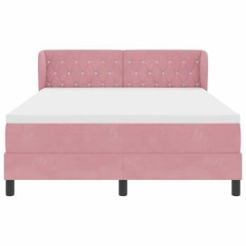 Boxspringbett mit Matratze Rosa 160x200 cm Samt