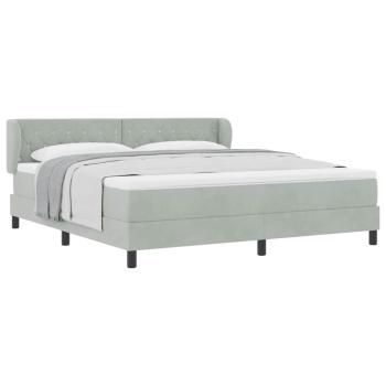 Boxspringbett mit Matratze Hellgrau 180x200 cm Samt