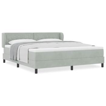 Boxspringbett mit Matratze Hellgrau 180x200 cm Samt