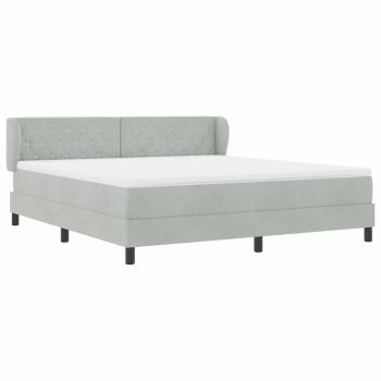 Boxspringbett mit Matratze Hellgrau 180x200 cm Samt