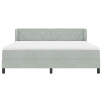 Boxspringbett mit Matratze Hellgrau 180x200 cm Samt