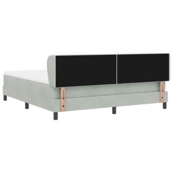 Boxspringbett mit Matratze Hellgrau 180x200 cm Samt