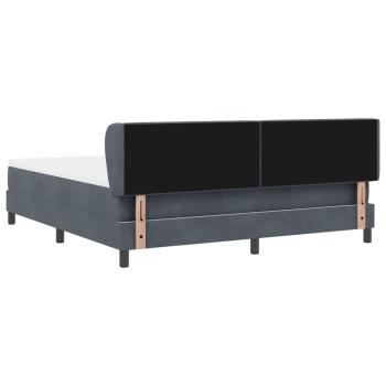 Boxspringbett mit Matratze Dunkelgrau 180x200 cm Samt