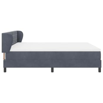 Boxspringbett mit Matratze Dunkelgrau 180x200 cm Samt