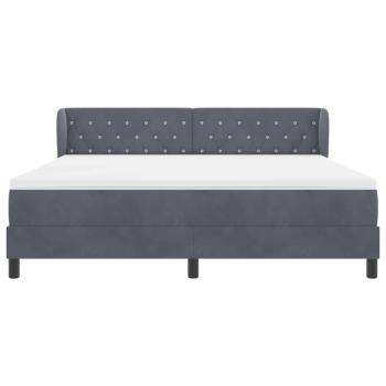 Boxspringbett mit Matratze Dunkelgrau 180x200 cm Samt