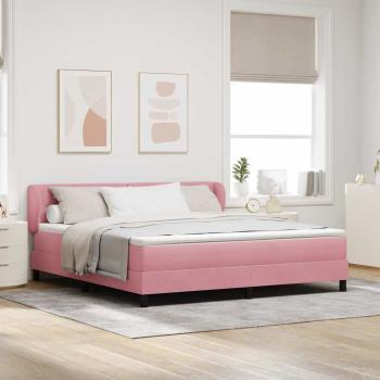 ARDEBO.de - Boxspringbett mit Matratze Rosa 180x200 cm Samt